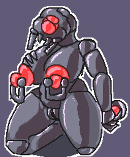 anthro belly big_breasts big_butt big_nipples breasts butt female machine mature_female mecha nipple_piercing nipples piercing slightly_chubby solo not_for_bread terraria the_destroyer_(terraria) humanoid robot robot_anthro robot_humanoid worm hi_res