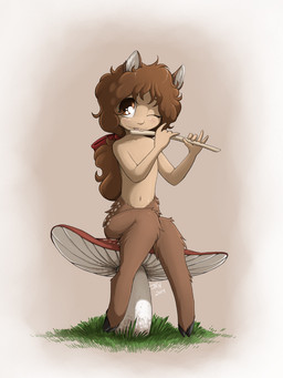 2014 animal_ears blush brown_eyes brown_fur brown_hair caprine cute fawn female flute fur goat grass hair jay_naylor long_hair mammal mushroom musical_instrument navel one_eye_closed ponytail ribbons sitting sketch smile spots
Rating: Safe
Score: 10
User: Noah_Black
Date: March 17, 2014