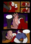 anthro antlers balls big_butt butt clothed clothing cuddling fur furniture genitals group hair holidays horn male male/male nude penis red_nose text thick_thighs wide_hips midnight_meowth christmas dasher donner krampus rudolph_the_red-nosed_reindeer bovid caprine caprine_demon deer demon goat goat_demon mammal new_world_deer reindeer absurd_res digital_media_(artwork) hi_res