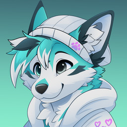 anthro beanie black_eyebrows black_markings black_nose blue_body blue_eyes blue_fur cheek_tuft clothed clothing eyebrows facial_tuft fur grey_eyes hair hat headgear headwear heterochromia hoodie inner_ear_fluff male markings multicolored_body multicolored_fur short_hair snout solo topwear tuft white_beanie white_body white_clothing white_fur white_hat white_headwear white_hoodie white_topwear feve canid canine mammal 1:1 colored digital_drawing_(artwork) digital_media_(artwork) shaded