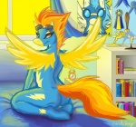 1st_place 2012 alarm_clock book bookcase butt candyfoxy equine eyewear female friendship_is_magic goggles hair kneeling mammal medal my_little_pony orange_eyes orange_hair pegasus poster ribbons skinsuit solo spitfire_(mlp) trophy window wings wonderbolts_(mlp)
Rating: Safe
Score: 15
User: Foxrocket
Date: February 11, 2012