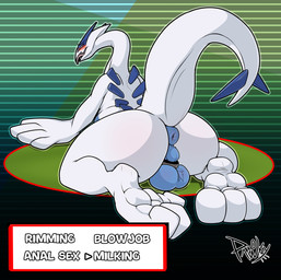anus balls barefoot blush butt feet feral genitals male open_mouth paws raised_tail solo spread_anus spreading tail text tongue tongue_out white_body pawzzhky mythology nintendo pokemon dragon generation_2_pokemon legendary_pokemon lugia mythological_creature mythological_scalie pokemon_(species) scalie english_text hi_res