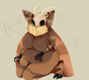 3_fingers antennae_(anatomy) anthro belly big_breasts black_eyes breasts compound_eyes curvy_figure featureless_breasts female fingers mouthless multi_arm multi_limb non-mammal_breasts shortstack slightly_chubby solo thick_thighs voluptuous wings ahoeforcoffee arthropod insect lepidopteran moth absurd_res hi_res
