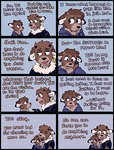 2024 age_difference anthro black_clothing black_shirt black_topwear blue_clothing blue_hoodie blue_topwear brown_body brown_fur clothing comic deer dialogue duo ear_piercing ear_tag english_text eyelashes eyes_closed fangs fur half-closed_eyes happy hi_res hoodie hug killjoy_(spudnikmutt) looking_at_another male mammal narrowed_eyes neck_tuft nervous older_male open_mouth past_meets_present piercing red_eyes sad shirt spudnikmutt square_crossover teeth text topwear trans_(lore) trans_man_(lore) tuft worried young young_anthro young_male younger_self