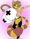 anthro belt big_breasts boots breasts clothing female footwear garter_straps genitals green_eyes hair high_heeled_boots high_heels huge_breasts hyper hyper_breasts legwear looking_at_viewer markings mostly_nude multicolored_body navel nipple_outline nipple_tape paddle pasties pussy shoes smile solo spherical_breasts striped_markings striped_tail stripes tail tail_markings tan_hair tape thigh_boots thigh_highs two_tone_body angstrom corona_smiles felid feline hybrid lemur leopardus mammal ocelot primate ring-tailed_lemur strepsirrhine 2025 digital_media_(artwork) hi_res