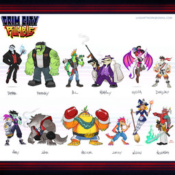 2_horns 4_toes 5_fingers accessory action_pose alternative_fashion ambiguous_feral ambiguous_gender anklet anthro arm_frill arm_tattoo arms_bent badge barefoot belt belt_buckle black_anklet black_belt black_boots black_bottomwear black_clothing black_footwear black_pants black_shirt black_shoes black_suit black_tank_top black_top_hat black_topwear black_wristband blonde_hair blue_body blue_bottomwear blue_clothing blue_dress blue_eyebrows blue_hat blue_headwear blue_nose blue_pants blue_shawl blue_shorts blue_skin bone boots bottle bottomwear boxing_gloves breasts broom broom_riding brown_boots brown_clothing brown_footwear buckle button_(fastener) card chest_tattoo cigar cigar_in_mouth cigar_smoke cigarette cigarette_in_mouth cigarette_smoke classy claws cleaning_tool cleavage closed_frown clothed clothed_anthro clothed_female clothed_human clothed_humanoid clothed_male clothing coat coin coin_flip colored_nails container crouching cybernetics dress elemental_manipulation eyebrows fangs feet female female_anthro female_human female_humanoid feral finger_claws finger_tattoo fingers fire fire_manipulation fist floating flying footwear frill_(anatomy) frown frowning_at_another fully_clothed fully_clothed_anthro fully_clothed_female fully_clothed_human fully_clothed_humanoid fully_clothed_male fur furrowed_brow furrowed_eyebrows gangster gesture green_body green_skin grey_body grey_clothing grey_fur grey_shirt grey_tail grey_tank_top grey_topwear group grumpy gun gun_smoke hair half-closed_eyes hand_gesture hand_in_pocket hand_on_hip hand_on_own_hip hands_in_both_pockets handwear hat hat_feather head_crest head_frill headband headgear headwear holding_baseball_bat holding_katana holding_machine_gun holding_melee_weapon holding_object holding_sword holding_wand holding_weapon hoodie horn humanoid_pointy_ears jewelry katana keikogi larger_anthro larger_humanoid larger_male left-handed legband light long_tail looking_at_another looking_at_viewer loose_feather machine magic magic_user male male_anthro male_humanoid martial_arts_uniform medium_breasts melee_weapon membrane_(anatomy) membranous_wings mohawk mouth_closed multicolored_body multicolored_hair multicolored_skin multicolored_tail muscular muscular_anthro muscular_humanoid muscular_male nails narrowed_eyes necktie noseless object_in_mouth open_clothing open_suit open_topwear open_vest orange_body orange_fur orange_tail overweight overweight_anthro overweight_male pants pattern_bottomwear pattern_clothing pattern_pants paws pecs pink_body pink_claws pink_sash pink_skin pink_spines pink_wings playing_card pockets pointing pointing_at_self pointy_ears pose punk pupils purple_bottomwear purple_clothing purple_hat purple_headwear purple_horn purple_pants purple_scarf purple_suit purple_tail quadruped ranged_weapon red_body red_boxing_gloves red_clothing red_eyes red_handwear red_headband red_hoodie red_skin red_topwear red_vest rope rope_belt scarf shawl shirt shirtless_anthro shirtless_male shoes short_hair shorts simple_background sitting_on_hat size_difference skeleton sleeveless_hoodie smaller_ambiguous smaller_anthro smaller_female smaller_feral smaller_human smaller_humanoid smaller_male smile smiling_at_viewer smoke smoking smoking_cigarette spade_tail spiked_anklet spiked_legband spikes sportswear staff standing striped_bottomwear striped_clothing striped_pants stripes suit surgical_suture sword tail tail_spines tan_body tan_skin tank_top tattoo teal_body teal_skin teeth text thick_eyebrows title toe_claws toenails toes topless topless_humanoid topless_male topwear torn_scarf torn_shawl torn_vest tusks two_tone_hair two_tone_tail vest weapon white_background white_clothing white_coat white_keikogi white_nails white_necktie white_shirt white_tank_top white_toenails white_topwear wings witch witch_hat yellow_body yellow_eyes yellow_fur yellow_pupils yin_yang luigil asian_mythology east_asian_mythology grim_city_rumble japanese_mythology mythology danjuro_(grim_city_rumble) drake_(grim_city_rumble) gil_(grim_city_rumble) hector_(grim_city_rumble) lizzy_(grim_city_rumble) luke_(grim_city_rumble) mary_(grim_city_rumble) mummzy_(grim_city_rumble) nishimura_(grim_city_rumble) sylvia_(grim_city_rumble) willow_(grim_city_rumble) animated_skeleton canid canine cyborg demon domestic_cat felid feline felis human humanoid kobold mammal monster mummy mythological_canine mythological_creature oni patchwork_creature scalie sea_monster succubus undead vampire werecanid werecanine werecreature werewolf yokai 1:1 2021 absurd_res artist_name character_name colored digital_drawing_(artwork) digital_media_(artwork) english_description english_text hi_res lighting url