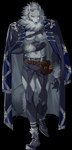 anthro cape clawed_gloves clothing ear_piercing ear_ring fur grey_body grey_fur male piercing ring_piercing solo yumekuro lykos_(yumekuro) canid canine canis mammal wolf alpha_channel hi_res