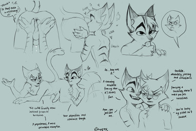 anal annoyed anthro anus blush bodily_fluids chest_tuft claws dialogue disgust dripping duo erection eyewear fellatio flustered genital_fluids genitals glasses happy head_markings head_tuft heart_symbol male male/male markings nude_anthro nude_male onomatopoeia oral pawpads penile penis precum precum_drip rimming rimming_male sex simple_background smile sound_effects speech_bubble spread_anus spreading tail tail_motion tailwag text tuft wearing_glasses readac73d lackadaisy mordecai_heller rocky_rickaby domestic_cat felid feline felis mammal 2025 black_and_white digital_drawing_(artwork) digital_media_(artwork) english_text hi_res monochrome sketch