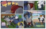 abdl bedroom bedwetting bodily_fluids clothing coach diaper genital_fluids male paws underwear urine watersports wet wet_clothing wet_underwear wetting bottlebear colby_(husky) grizz_(diapered_dad) canid canine canis mammal wolf absurd_res comic hi_res