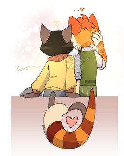 affectionate anthro bob_cut bottomwear brown_hair canon_couple caring claws clothing daww duo entwined_tails female flirting fur green_bottomwear green_clothing green_pants hair hand_behind_head hat headgear headwear heart_symbol intimate jacket love male pants rear_view romantic romantic_ambiance romantic_couple shy simple_background sitting tail tail_coil tender tenderness text topwear white_background white_body white_fur yellow_clothing yellow_jacket_(clothing) yellow_topwear nixensibrat lackadaisy calvin_mcmurray ivy_pepper domestic_cat felid feline felis mammal 2023 digital_drawing_(artwork) digital_media_(artwork) english_text hi_res watermark
