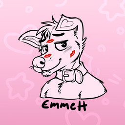 anthro cheek_tuft chin_tuft closed_smile collar facial_tuft fangs floppy_ears front_view kiss_mark looking_at_viewer male male_anthro mouth_closed pattern_background simple_background smile solo teeth tuft thecluelessfox emmett_green_(verne_nicolaio) canid canine canis domestic_dog mammal 1:1 bust_portrait partially_colored portrait