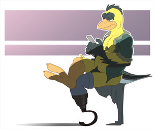 2_toes amputee anthro beak belly bottomless cellphone clothed clothing disability electronics feathered_wings feathers feet flaccid fur genitals hook humanoid_genitalia humanoid_penis male nipples pecs penis phone prosthetic prosthetic_leg prosthetic_limb pubes simple_background solo toes white_background wings yellow_body yellow_feathers anti_dev the_secret_lives_of_flowers brooks_(anti_dev) avian bird finch oscine passerine 2016 digital_media_(artwork)