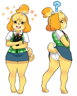 anthro blush butt clothed clothing female looking_at looking_back panties solo standing tail tail_motion tail_under_skirt tail_upskirt tailwag underwear upskirt wardrobe_malfunction wedgie white_clothing white_panties white_underwear holliburd animal_crossing nintendo isabelle_(animal_crossing) canid canine canis domestic_dog mammal shih_tzu toy_dog hi_res