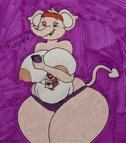 anthro cellphone clothing cloudco electronics female nude nude_anthro nude_female phone sexting smartphone solo texting underwear robloxplayer1984 care_bear_cousins care_bears care_bears:_adventures_in_care-a-lot lotsa_heart_elephant animal_humanoid elephant elephantid humanoid mammal mammal_humanoid proboscidean absurd_res hi_res