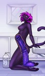 3:5 abdominal_bulge ahegao anal anal_penetration animal_dildo animal_sex_toy anthro bangs bathroom big_dildo blush bodily_fluids breasts digital_media_(artwork) dildo ear_piercing ear_ring eliana-asato equine_dildo felid feline female female_penetrated fur furniture genital_fluids hair hi_res huge_dildo hyper_dildo inside internal kneeling large_penetration leaning leaning_on_object looking_pleasured lube lubed_dildo lubed_sex_toy mammal masturbation mirror nipples nude open_mouth pawpads paws penetration piercing pink_hair purple_body purple_dildo purple_fur purple_hair purple_pawpads purple_paws riding_dildo ring_piercing saliva sex sex_toy sex_toy_insertion short_hair side_view solo tail thin_tail tongue tongue_out veiny_dildo