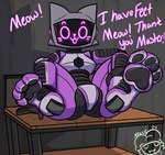 4_toes ambiguous_gender anthro dialogue featureless_crotch feet foot_fetish machine null pawpads screen screen_face solo spread_legs spreading text toes nexxiethejester heelys voices_of_the_void kerfur_omega_(votv) robot robot_anthro english_text hi_res