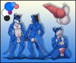 animal_genitalia animal_penis anthro balls biped blue_body blue_fur canine_genitalia canine_penis erection flaccid fur genitals kneeling knot male nude penis pink_penis sheath solo standing white_balls white_body white_fur white_sheath amixeduppuppy kitsune_(kitsune699) canid canine fox hybrid mammal mustelid otter model_sheet