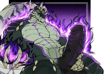 arm_spikes bodily_fluids claws erection facial_scales facial_spikes foreskin genital_fluids genitals gradient_penis grin hand_on_own_penis hand_on_penis humanoid_genitalia humanoid_penis magic magic_user male muscular nude penis ridged_penis scales shoulder_spikes smile solo spiked_tail spikes spikes_(anatomy) tail o_reowoof reolixious european_mythology mythology gullax_lusar_(gullax_lusar) dragon mythological_creature mythological_scalie scalie western_dragon wingless_dragon absurd_res hi_res