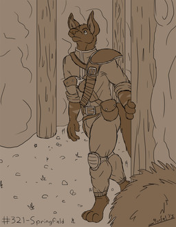 anthro armor belt big_ears biped black_body black_fur buckle clothing fur gun jumpsuit leather leather_armor male post-apocalyptic ranged_weapon shoulder_pads straps tail weapon juano fallout microsoft springfield canid canine canis fox hybrid mammal wolf 2015