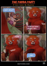 accidental_vore adolescent anthro bedroom dialogue duo feet female pawpads paws speech_bubble unaware_pred unwilling_pred vore young bizyvore disney pixar turning_red meilin_lee_(turning_red) ailurid human mammal red_panda 2025 3d_(artwork) 3d_animation animated comic digital_media_(artwork) hi_res loop no_sound short_playtime webm