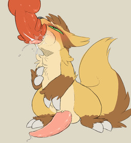 animal_genitalia animal_penis balls big_penis blush bodily_fluids claws cum cum_in_mouth cum_inside cum_on_tongue drooling duo erection feral fur genital_fluids genitals green_eyes hair knot male male/male oral oral_penetration penetration penile_spines penis saliva saliva_on_tongue simple_background solo_focus tapering_penis tongue tongue_out backsash nintendo pokemon graedius_(linoone) generation_3_pokemon linoone mammal pokemon_(species) 2020 absurd_res digital_media_(artwork) hi_res sketch
