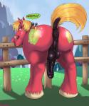! against_fence animal_genitalia anus apple balls barefoot bent_over big_anus big_butt big_macintosh_(mlp) blonde_hair butt cloud cutie_mark english_text equine erection fence feral flower freckles friendship_is_magic fruit fur grass green_eyes green_fur hair hay hooves horse horsecock in_mouth looking_at_viewer looking_back male mammal mountain my_little_pony nude outside penis plant pony presenting presenting_hindquarters puffy_anus purple_penis purple_skin raised_leg red_fur shadow shiny short_hair sky solo spazkid teeth text therealshadman tree vein wood
Rating: Explicit
Score: 49
User: toh
Date: September 09, 2013