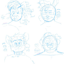 anthro collar curly_hair disembodied_head dreadlocks ear_piercing facial_piercing hair labret_piercing lip_piercing male mature_anthro mature_male mullet piercing solo stubble whisker_spots p_rindustries chuck_(p_rindustries) gale_(p_rindustries) will_(p_rindustries) wynn_(p_rindustries) canid canine canis dobermann domestic_cat domestic_dog felid feline felis lagomorph leporid mammal pantherine pinscher rabbit 1:1 guide_lines hi_res model_sheet sketch