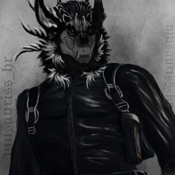 anthro black_body black_clothing bone clothing cloud fur gun hair handgun horn male pistol raining ranged_weapon skull skull_head solo teeth weapon white_body white_fur white_hair musauriss capcom mythology resident_evil musauriss_(hurion) weskers_(character) demon dragon hybrid mythological_creature mythological_scalie scalie skulldog_(species) 1:1 absurd_res hi_res huge_filesize