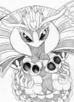 big_breasts boa_(clothing) bra breasts clothing feather_boa feathers female non-mammal_breasts simple_background solo underwear white_background halgalaz kirby_(series) nintendo marx_(kirby) queen_sectonia arthropod bee hymenopteran insect hi_res monochrome sketch