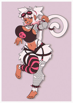 accessory alternative_fashion anthro artist bangs big_breasts bikini black_clothing black_coded black_shirt black_tank_top black_thong black_topwear black_underwear bottomwear bracelet breasts brown_body brown_skin clothed clothing curvy_figure ear_piercing eyebrow_piercing eyeshadow eyewear facial_piercing feet female fishnet_clothing fishnet_legwear fishnet_topwear fluffy fluffy_hair fur furgonomics g-string garter_straps goggles hair hair_accessory hair_bun hotpants hourglass_figure huge_breasts jewelry leggings legwear makeup miniskirt multicolored_clothing multicolored_legwear multiple_piercings navel navel_piercing piercing pink_bikini pink_clothing pink_hair_tips pink_swimwear purple_eyeshadow ring shirt shorts skirt skull_symbol solo spiked_bracelet spikes swept_bangs swimwear tail tail_accessory tail_jewelry tail_ring tank_top thick_thighs thong topwear torn_clothing torn_fishnet_clothing two-piece_swimsuit underwear unzipped voluptuous_female white_bikini white_body white_clothing white_fur white_hair white_swimwear wide_hips zipper sozokuu xinyue_(vyrissvixy) haplorhine mammal monkey primate 2026 absurd_res digital_drawing_(artwork) digital_media_(artwork) hi_res