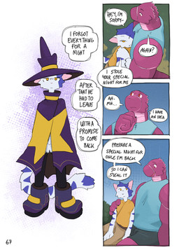 anthro biped boots cape clothed clothing dialogue duo footwear fur hat headgear headwear male male/male shoes striped_body striped_fur stripes text thought_bubble wizard_hat martindosent lynn_(martindosent) the_wizard_(martindosent) domestic_cat felid feline felis lizard mammal reptile scalie 2025 absurd_res clip_studio_paint_(artwork) comic digital_media_(artwork) english_text hi_res