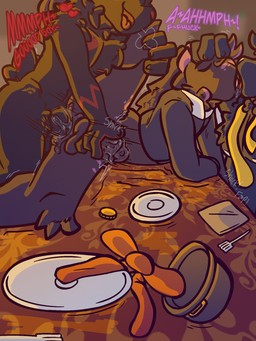 anal anal_penetration anthro bottomless bow_tie breath clothed clothing coin cutlery dialogue dinner dirty_talk dishes femboy femboy/femboy feminine fork from_behind_position furniture genitals gold_(metal) gold_coin grin group holidays kissing kissing_while_penetrated kitchen_utensils male male/male masturbation messy_sex moan napkin nipples on_table panting penetration penis raised_leg sex shaky_legs simple_background smile spread_legs spreading table talking_to_another throbbing throbbing_penis tools topwear topwear_only trio white_nipples judasthesinner thanksgiving cain_(judasthesinner) judas_(judasthesinner) lagomorph leporid mammal rabbit 3:4 hi_res brother_(lore) brothers_(lore) incest_(lore) sibling_(lore)