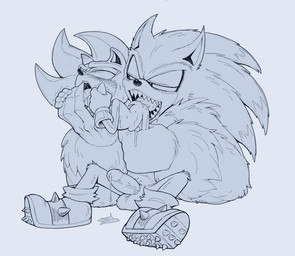 abdominal_bulge anal anthro balls bedroom_eyes big_hands blush bodily_fluids clothing deep_rimming duo ear_blush finger_fetish finger_grab finger_lick finger_play fingers fluffy footwear genital_fluids genitals holding_finger humanoid_genitalia humanoid_penis larger_male leaking_precum leg_grab licking lifting_partner male male/male narrowed_eyes open_mouth oral penis precum rimming seductive sex sharp_teeth shoes size_difference smaller_male spiked_clothing spiked_footwear spiked_shoes spikes teeth tongue vein veiny_penis drcorvus sega sonic_the_hedgehog_(series) sonic_unleashed shadow_the_hedgehog sonic_the_hedgehog sonic_the_werehog eulipotyphlan hedgehog mammal werecreature wereeulipotyphlan werehog hi_res