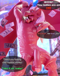 abs anthro ball balls bedroom_eyes big_penis blue_eyes bodily_fluids brush brushing brushing_hair coiled_tail dancing fangs flashing flexing flexing_bicep foreskin genitals glowing glowing_eyes hair long_hair long_penis male money muscular muscular_male narrowed_eyes nude penis personal_grooming pole praise presenting presenting_balls presenting_penis profanity saggy_balls seductive slithering solo standing stripper stripper_pole styling_hair sweat sweatdrop sweaty_balls sweaty_genitalia sweaty_legs tail teeth text throwing_money tongue tongue_out vermilionrenderworks disney gargoyles brooklyn_(gargoyles) scalie 3d_(artwork) blender_(artwork) blender_cycles_(artwork) blender_eevee_(artwork) digital_media_(artwork) english_text hi_res signature