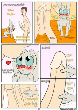 anthro blush cartoon_freckles dialogue duo eyelashes female freckled_face freckles genitals hand_on_penis handjob kissing_head long_eyelashes male male/female motion_lines penile penis sex text wings otakon_(artist) angel_hare the_east_patch angel_gabby jonah_whitman angel human lagomorph leporid mammal rabbit comic english_text hi_res