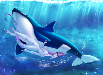 anthro anthro_on_feral anthro_penetrated bestiality bodily_fluids breast_squish breasts claws countershade_torso countershading cum cum_in_mouth cum_inside deep_throat dorsal_fin duo eyeless fellatio female female_penetrated feral feral_penetrating feral_penetrating_anthro fin genital_fluids huge_lips interspecies larger_feral larger_male lips male male/female male_penetrating male_penetrating_female oral oral_penetration penetration penile sex size_difference smaller_anthro smaller_female smaller_penetrated squish tail tail_fin thick_lips underwater water white_body karoshi_satan vaya_(jelomaus) annelid aquatic cetacean dolphin leech mammal oceanic_dolphin orca toothed_whale worm hi_res