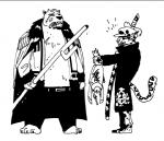 alternate_species angry anthro barefoot cigar clothed clothing feet female furrification group jitte male open_clothing open_shirt open_topwear scar shirt simple_background size_difference topwear weapon prepbon one_piece smoker_(one_piece) tashigi_(one_piece) trafalgar_law bear canid canine canis domestic_dog felid leopard mammal pantherine 2016 monochrome