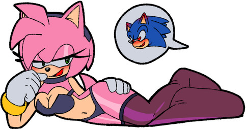 accessory anthro blue_body blush bra breasts cleavage clothed clothing collar duo female fur gesture gloves green_eyes hair_accessory hairband handwear heart_eyes heart_symbol legwear male medium_breasts navel panties pink_body pink_fur simple_background smile stockings suggestive suggestive_gesture suggestive_pose tail thigh_highs underwear white_background isabellaexpertartist sega sonic_the_hedgehog_(series) amy_rose sonic_the_hedgehog eulipotyphlan hedgehog mammal 2024 digital_media_(artwork)
