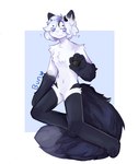 black_body black_fur blue_body blue_fur fluffy fluffy_tail fur looking_at_viewer male nude_anthro nude_male slim_anthro slim_male solo tail white_body white_fur bunonthemoon domestic_cat felid feline felis mammal 2022 hi_res