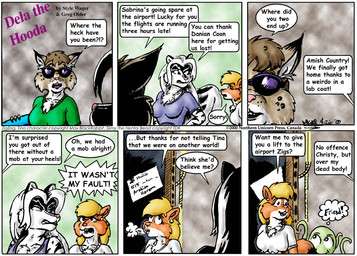 angry anthro blonde_hair brown_body brown_fur brown_hair chest_tuft clothing dialogue eyewear female fur group hair orange_body orange_fur pink_nose shirt sunglasses tail text topwear torn_clothing torn_shirt torn_topwear trio tuft white_body white_fur white_hair style_wager dela_the_hooda christy_chipmunk slimy_(eric_schwartz) tina_lynx zig_zag chipmunk felid feline ground_squirrel hybrid lynx mammal mephitid pantherine rodent sciurid skunk tiger 2000 comic english_text