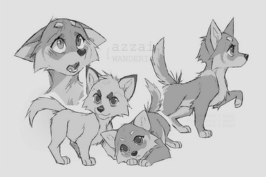 cheek_tuft duo eyelashes facial_tuft female feral head_tuft lying male multiple_poses nude on_front open_mouth pose snout standing tail teeth tuft young azzai azzai_wanderia_(azzai) canid canine canis mammal wolf 2021 3:2 digital_media_(artwork) greyscale monochrome sketch brother_(lore) brother_and_sister_(lore) sibling_(lore) sister_(lore)