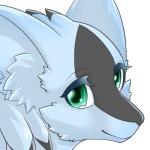 anthro blue_body blue_fur fur green_eyes kemono simple_background solo ehime_mikan canid canine canis mammal wolf 1:1