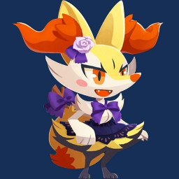 3_fingers 3_toes accessory ambiguous_anthro ambiguous_gender anthro arm_tuft biped black_body black_fur blush blush_stickers cheek_tuft chest_tuft clothed clothed_ambiguous clothed_anthro clothing cute_fangs digitigrade dipstick_tail dress facial_tuft fangs feet fingers flower flower_in_hair front_view fur hair hair_accessory hip_tuft inner_ear_fluff markings multicolored_body multicolored_fur object_in_tail official_alternate_costume open_mouth open_smile orange_body orange_eyes orange_fur orange_inner_ear_fluff orange_nose orange_tail_tip plant pointy_ears prick_ears purple_bow purple_clothing purple_dress shoulder_tuft simple_background smile solo standing stick stick_in_tail tail tail_markings tapering_snout teeth three-quarter_view toes tongue transparent_background tuft two_tone_tail white_body white_fur yellow_body yellow_fur yellow_tail unknown_artist nintendo pokemon pokemon_cafe_remix braixen canid generation_6_pokemon mammal pokemon_(species) 1:1 alpha_channel cel_shading digital_drawing_(artwork) digital_media_(artwork) english_description full-length_portrait lineless official_art portrait shaded