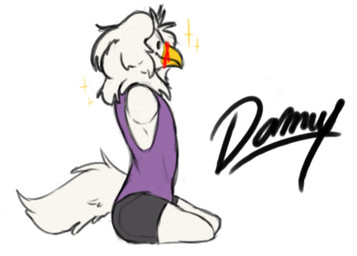 4_missing_limbs amputee anthro disability femboy male quadruple_amputee solo sparkles cfoxblu danny_(cfoxblu) avian bird chicken galliform phasianid