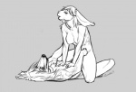 2011 anthro anthro_on_anthro bianka breasts canid canine canis cowgirl_position duo eyes_closed female from_front_position greyscale lagomorph leporid lying male male/female mammal monochrome nude on_back on_bottom on_top rabbit secret_(character) sex spread_legs spreading straddling wolf