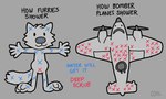 aircraft airplane ambiguous_gender anthro humor statistics t-pose text vehicle coal_(artist) how_people_shower canid canine mammal english_text meme