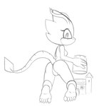 5_toes barefoot butt claws clothing feet female leotard plantigrade sand_castle sculpture simple_background soles solo swimwear toes white_background fourssss sega sonic_the_hedgehog_(series) fan_character skitter_the_gecko gecko lizard reptile scalie 2024 hi_res monochrome sketch