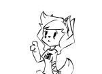 anthro arm_wraps blinking clothed clothing confusion eye_bags female simple_background solo tail tail_motion tailwag white_background wraps panzery25 asper_(panzery25) canid canine fox mammal 2015 2d_animation animated black_and_white monochrome reaction_image short_playtime signature