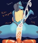 absurd_res anthro big_penis bodily_fluids cum duo female generation_4_pokemon genital_fluids genitals hi_res huge_penis jigglephysics lucario male male/female mature_female millie_(jigglephysics) nintendo penis pokemon pokemon_(species) zoey_(jigglephysics)