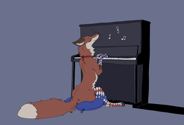 ambiguous_gender arm_warmers armwear clothing dipstick_tail eyes_closed feral footwear fur keyboard_instrument markings musical_instrument piano playing_music playing_piano red_body red_fur sitting_on_pillow socks solo tail tail_markings upright_piano white_tail_tip garbagegarage canid canine fox mammal red_fox true_fox hi_res